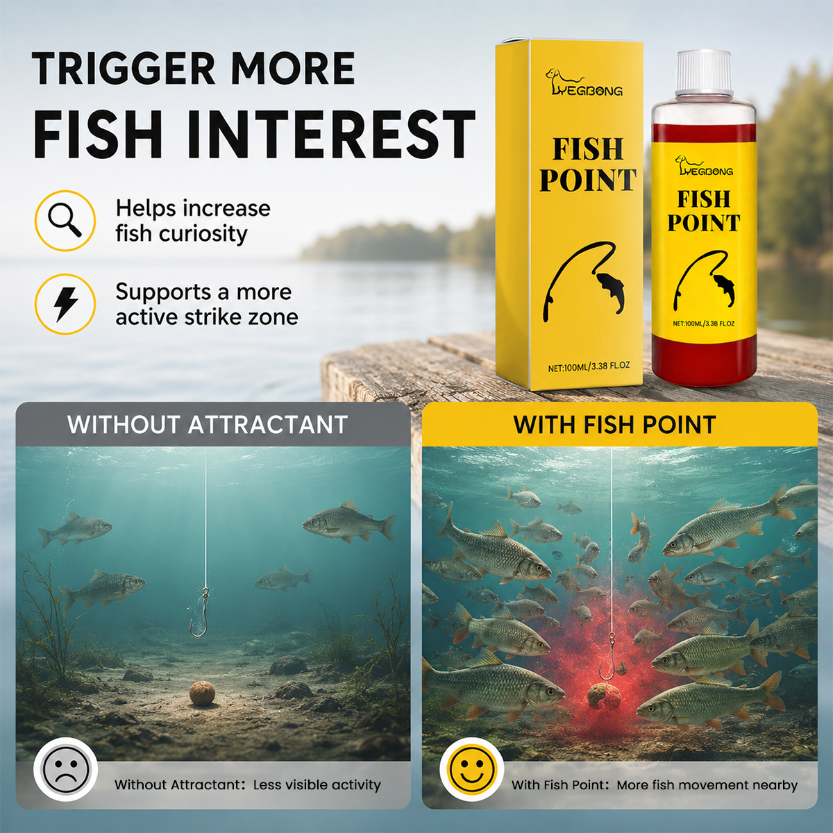 ๐ฃ Concentrated Fish Attractant Liquid โ ๐Fast-Acting Red Worm Formula