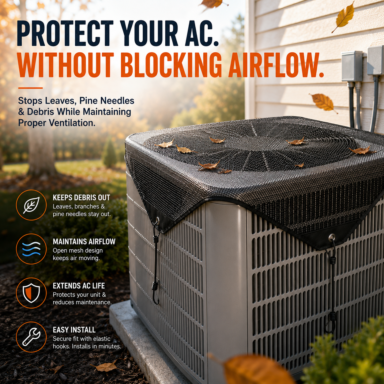 🍂Outdoor Air Conditioner Mesh Cover | Protect Your AC From Leaves & Debris