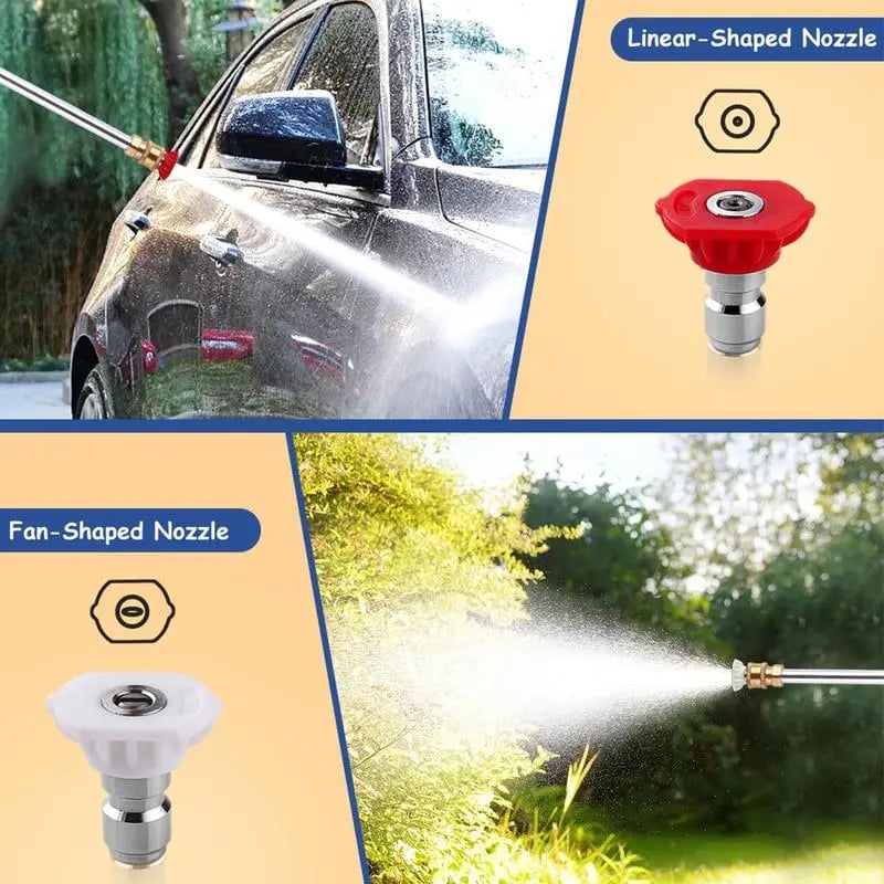 💦 Jet Nozzle Power Washer for Garden Hose - 8X High Pressure Cleaning