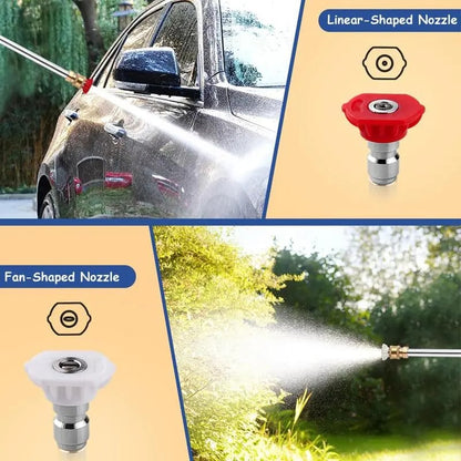 💦 Jet Nozzle Power Washer for Garden Hose - 8X High Pressure Cleaning