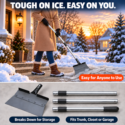 ❄️ Driveway Ice Scraper with 63-Inch Long Handle