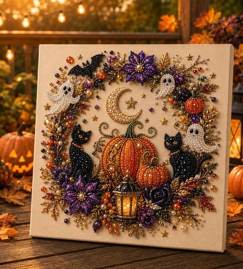 🔥Limited time 70% OFF - 👻✨ Halloween Pearl Art DIY Kit – Turn Tiny Pearls into Spooky-Cute Magic