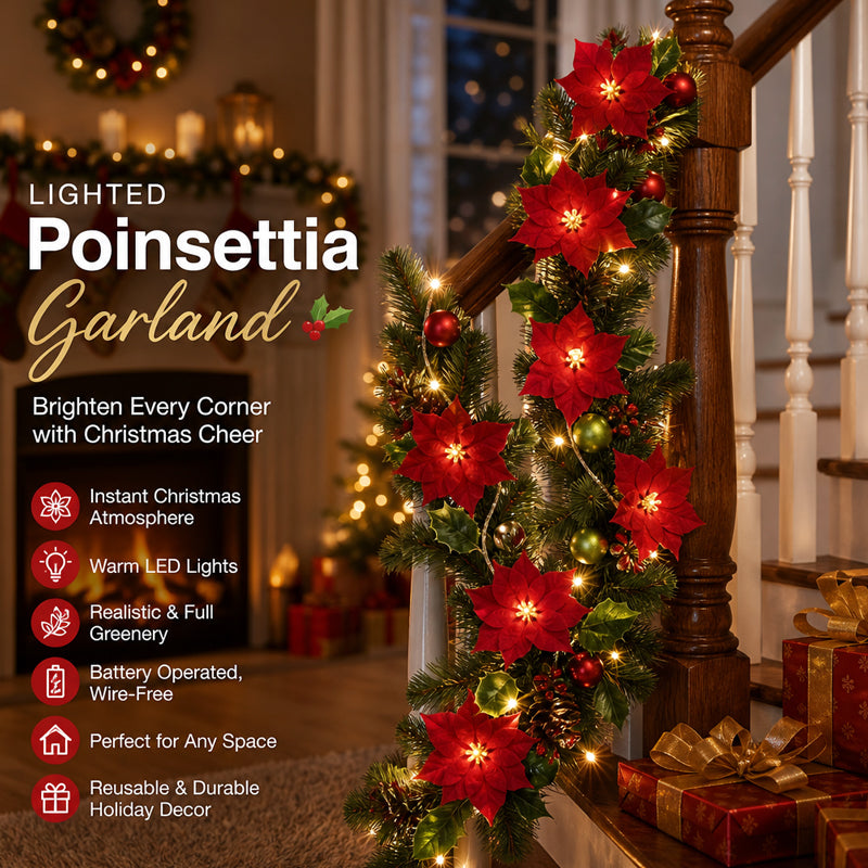 🔥Poinsettia LED Flower String Lights