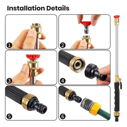 💦 Jet Nozzle Power Washer for Garden Hose - 8X High Pressure Cleaning