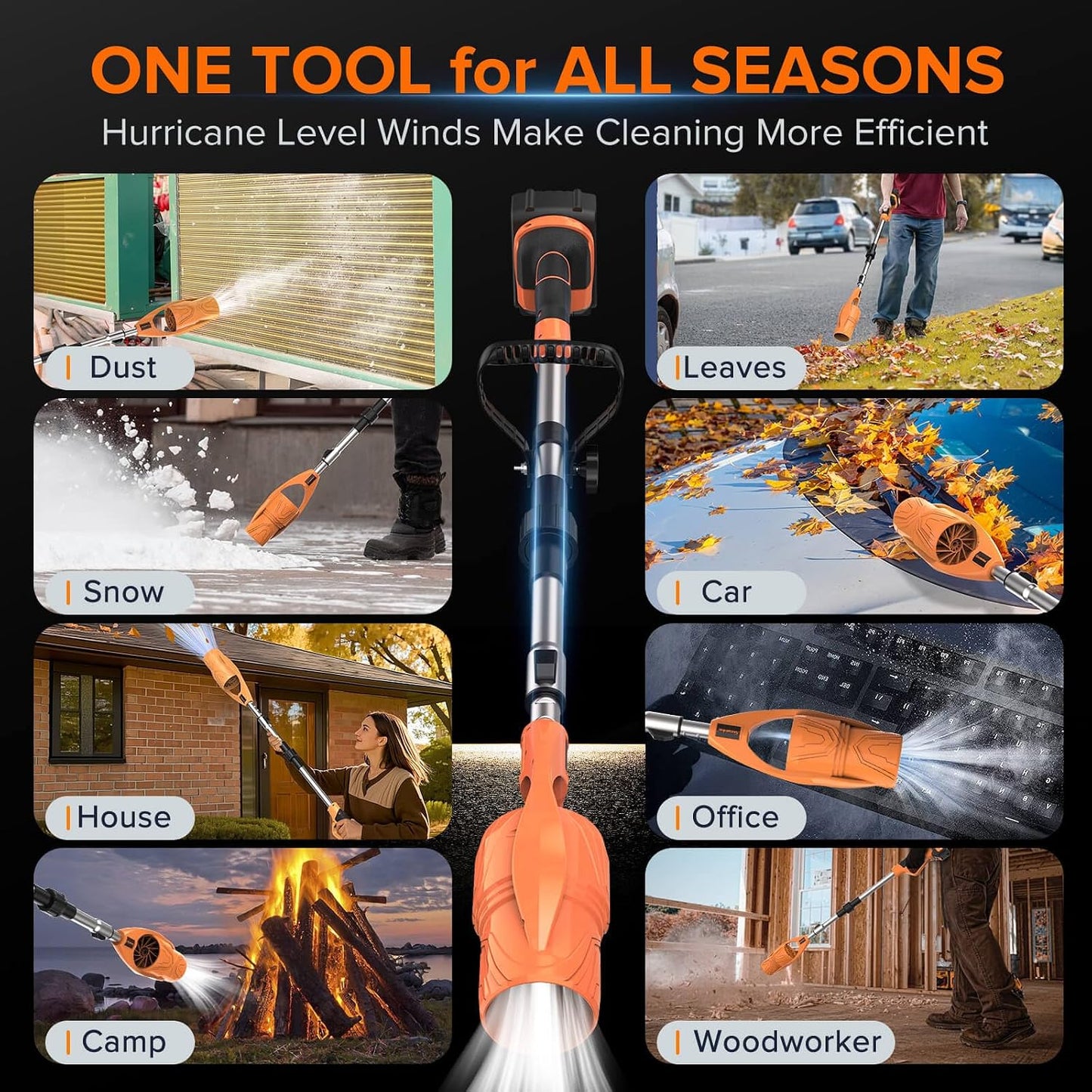LELUMP™ Handheld Cordless Leaf Blower with Adjustable & Foldable Pole