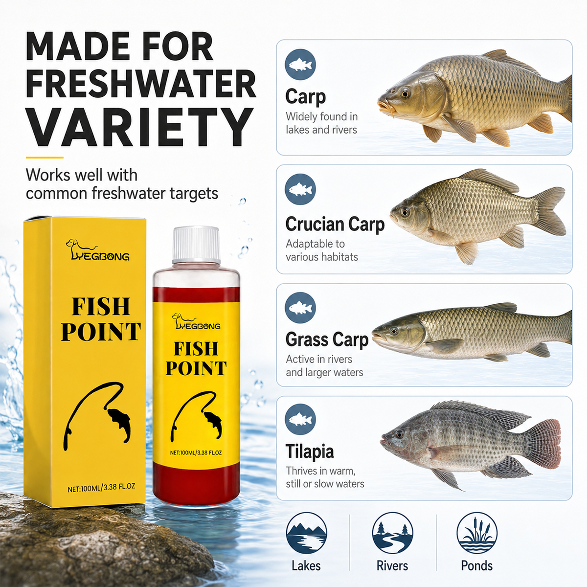 🎣 Concentrated Fish Attractant Liquid – 🐟Fast-Acting Red Worm Formula