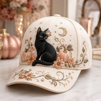 🎃 3D Halloween Embroidery Cap | Spooky Cute Adjustable Hat for Fall Outfits, Daily Styling & Halloween Parties