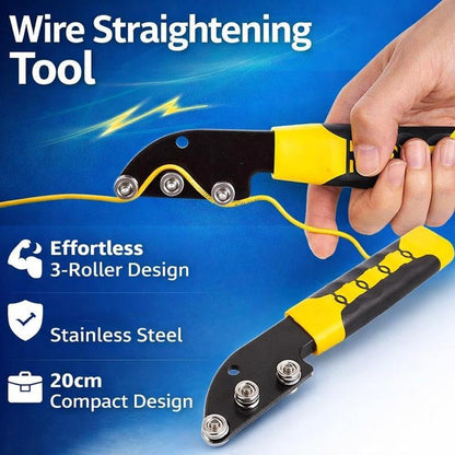 🔩Stainless Steel Cable Straightener Tool - Professional Manual Untwisting & Bending Device for Electricians, HVAC & Telecom Projects🔧