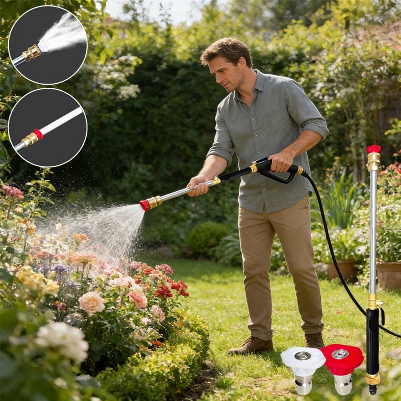 💦 Jet Nozzle Power Washer for Garden Hose - 8X High Pressure Cleaning