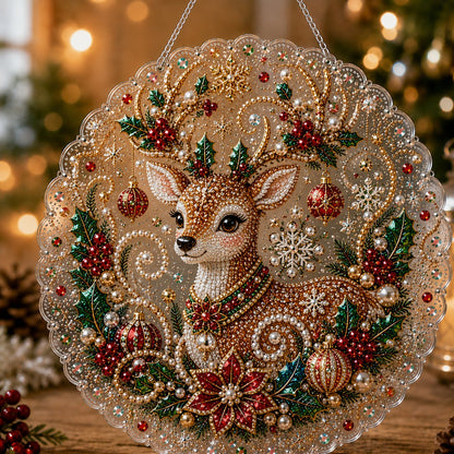 🎄 LAST DAY 49% OFF – ✨ Christmas Pearl Diamond Art Hanging Ornament Kit  🎅💎