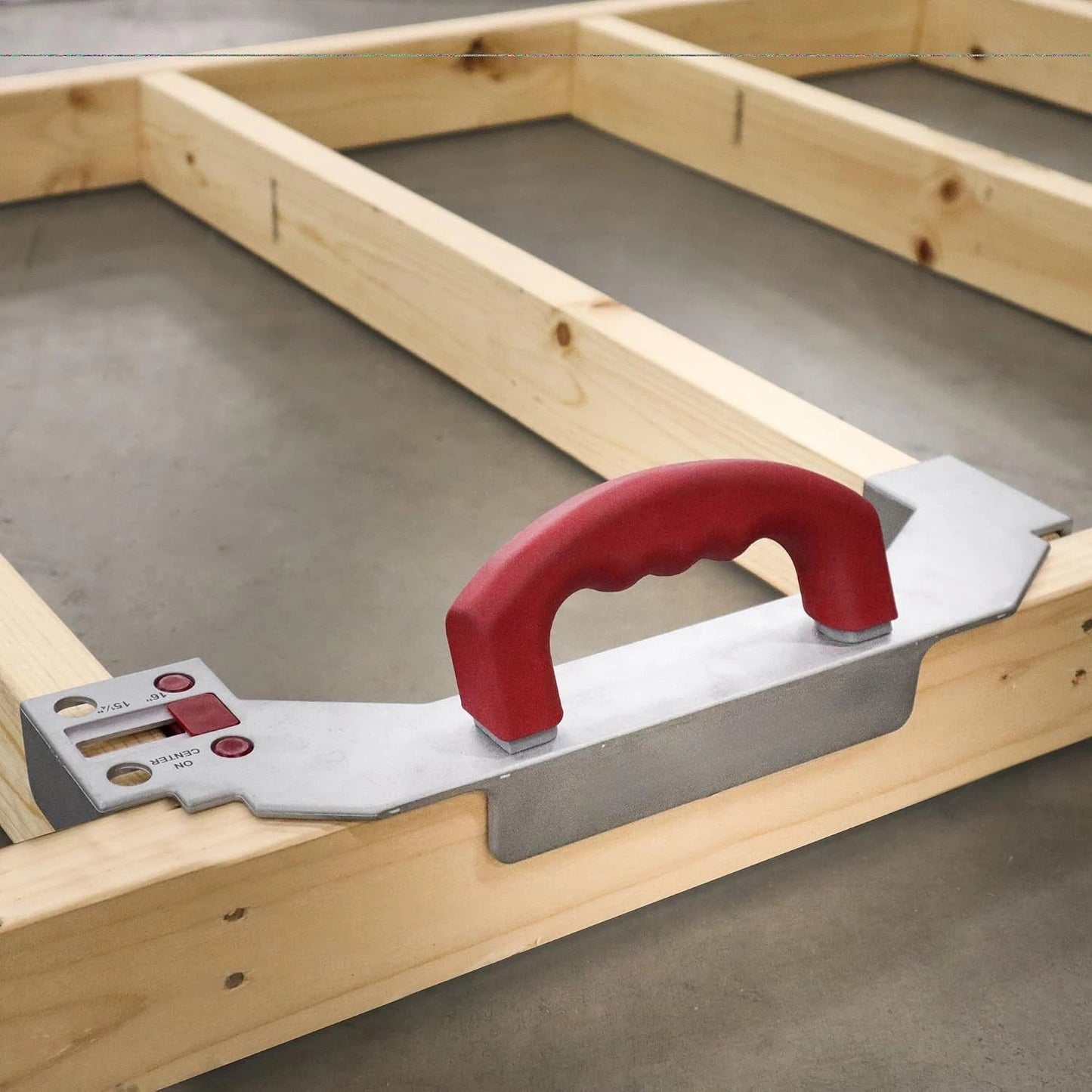 LELUMP™ 16" On-Center Stud Layout Tool | Adjustable Aluminum Framing Jig with Comfort Grip Handle