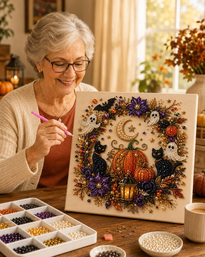 🔥Limited time 70% OFF - 👻✨ Halloween Pearl Art DIY Kit – Turn Tiny Pearls into Spooky-Cute Magic