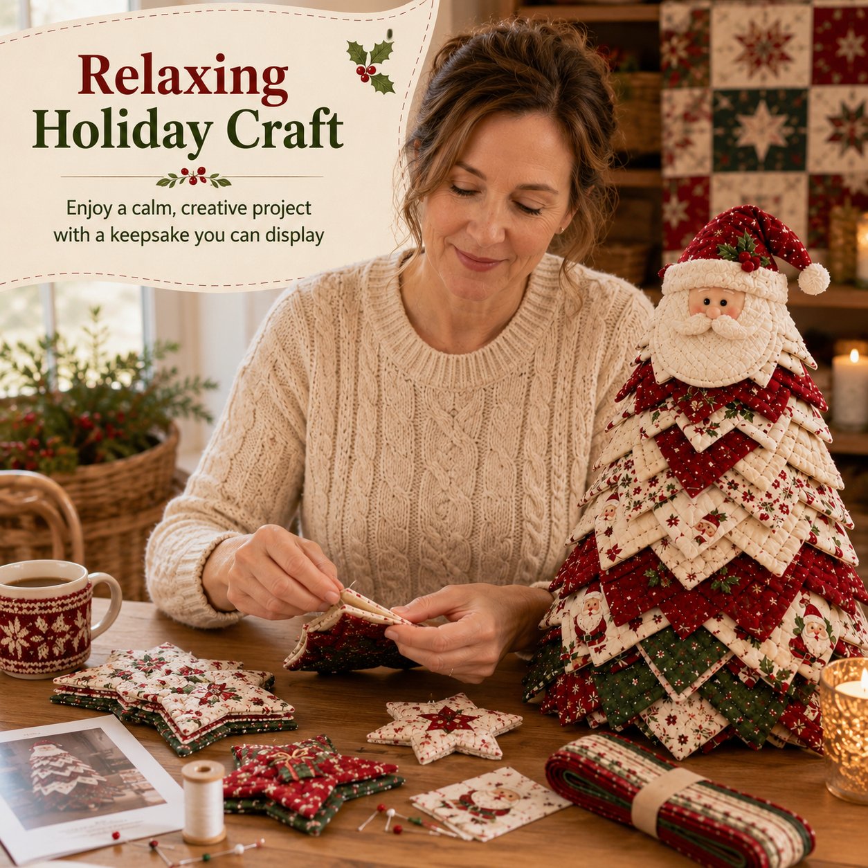 DIY Quilted Santa Christmas Tree Kit