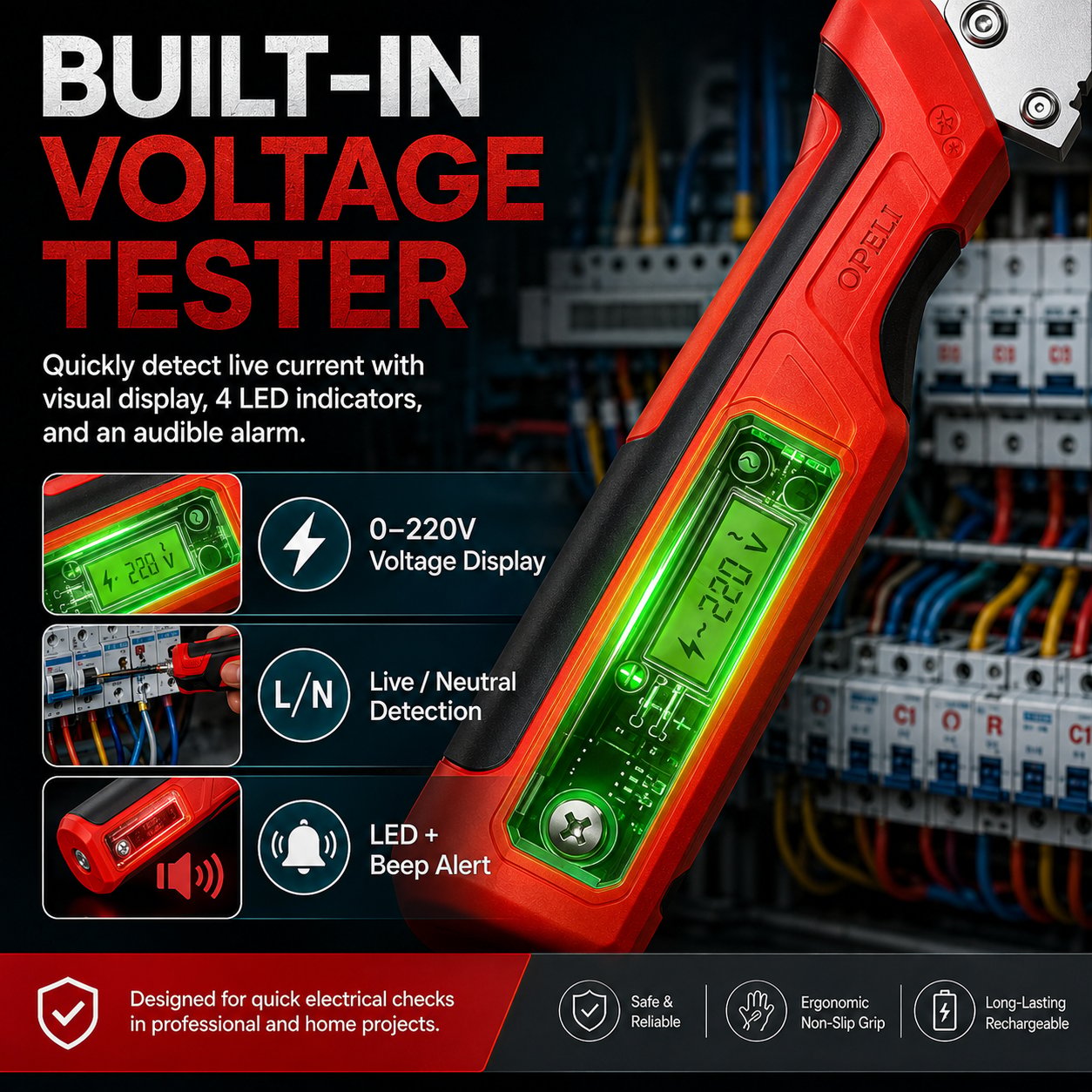 ⚡ 16-in-1 Electrical Pliers with Voltage Tester - Heavy-Duty Wire Stripper for Pros & DIYers!