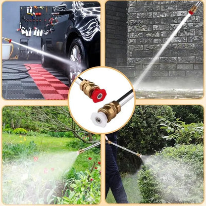 💦 Jet Nozzle Power Washer for Garden Hose - 8X High Pressure Cleaning