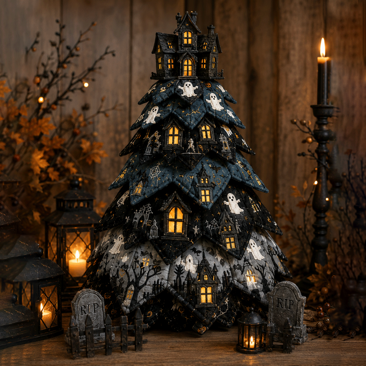 🔥Last Day 49% OFF - 🎃 DIY Halloween Quilted Fabric Tree Kit