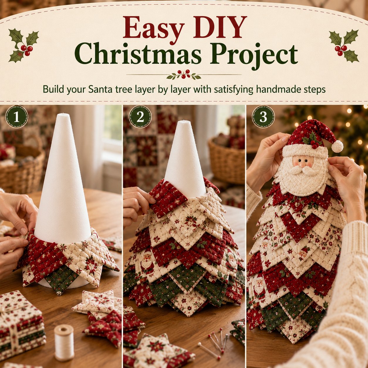 DIY Quilted Santa Christmas Tree Kit
