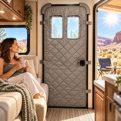 Camper Door Thermal Insulation Cover for RV Camping Life