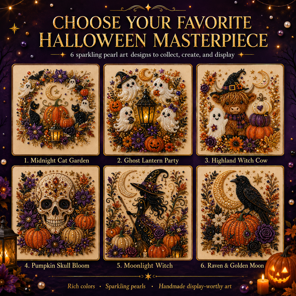 🔥Limited time 70% OFF - 👻✨ Halloween Pearl Art DIY Kit – Turn Tiny Pearls into Spooky-Cute Magic