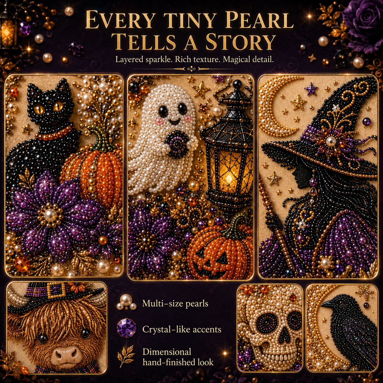 🔥Limited time 70% OFF - 👻✨ Halloween Pearl Art DIY Kit – Turn Tiny Pearls into Spooky-Cute Magic