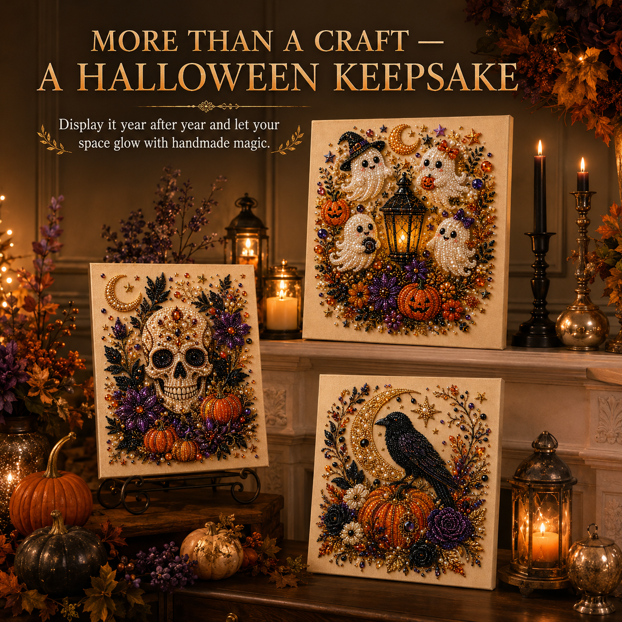 🔥Limited time 70% OFF - 👻✨ Halloween Pearl Art DIY Kit – Turn Tiny Pearls into Spooky-Cute Magic