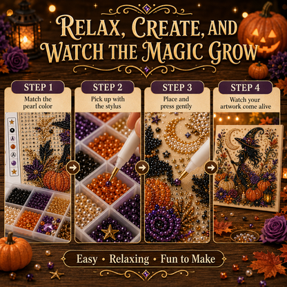 🔥Limited time 70% OFF - 👻✨ Halloween Pearl Art DIY Kit – Turn Tiny Pearls into Spooky-Cute Magic
