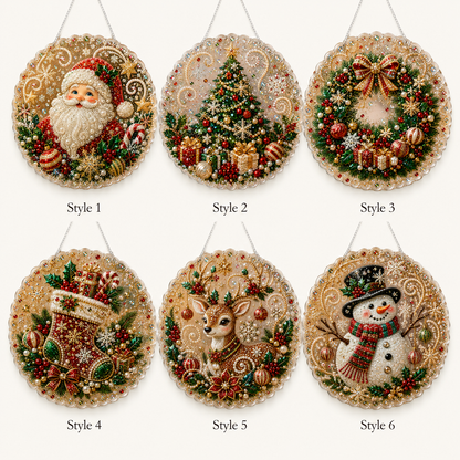 🎄 LAST DAY 49% OFF – ✨ Christmas Pearl Diamond Art Hanging Ornament Kit  🎅💎