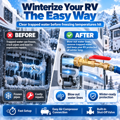 ❄️ RV Blow Out Adapter – Protect Your Camper Water Lines Before Winter