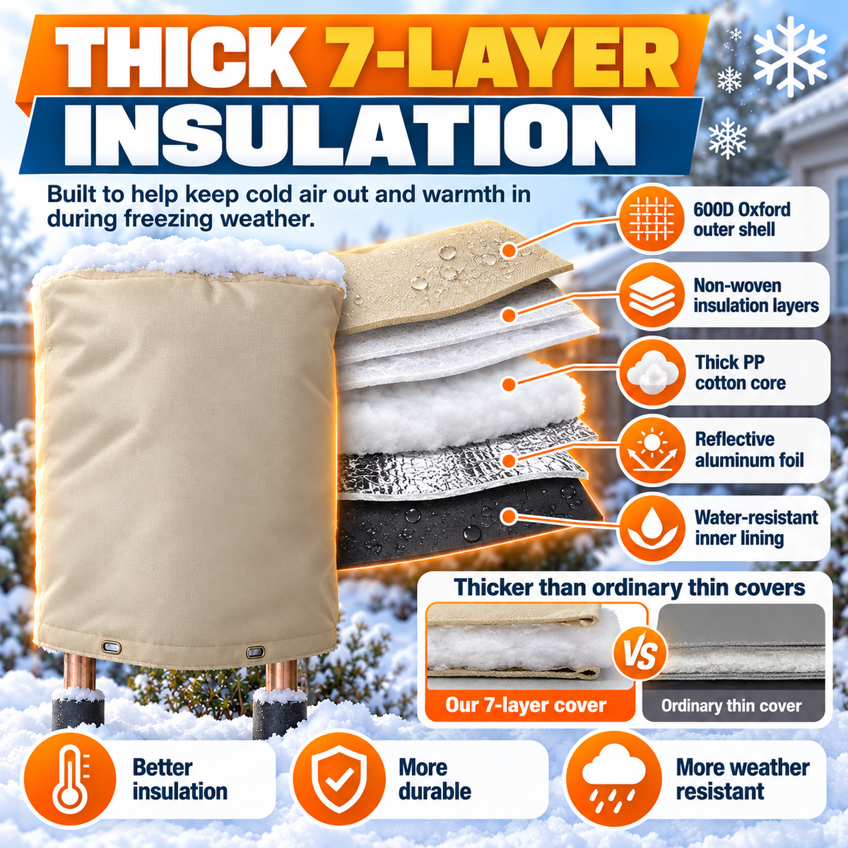 ❄️ 50% OFF Backflow Preventer Cover – 7-Layer Insulated Freeze Protection for Outdoor Pipes