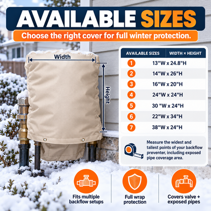 ❄️ 50% OFF Backflow Preventer Cover – 7-Layer Insulated Freeze Protection for Outdoor Pipes