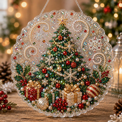 🎄 LAST DAY 49% OFF – ✨ Christmas Pearl Diamond Art Hanging Ornament Kit  🎅💎