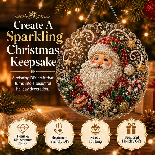 🎄 LAST DAY 49% OFF – ✨ Christmas Pearl Diamond Art Hanging Ornament Kit  🎅💎