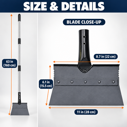 ❄️ Driveway Ice Scraper with 63-Inch Long Handle