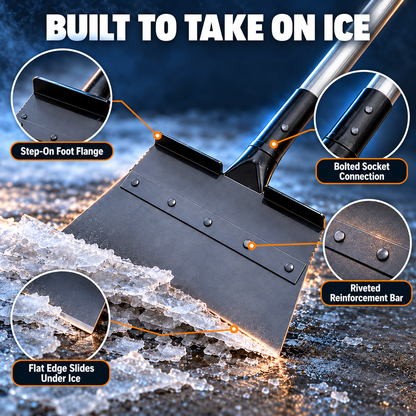 ❄️ Driveway Ice Scraper with 63-Inch Long Handle