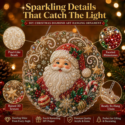 🎄 LAST DAY 49% OFF – ✨ Christmas Pearl Diamond Art Hanging Ornament Kit  🎅💎