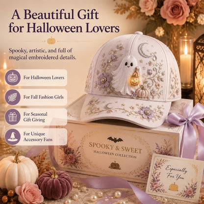 🎃 3D Halloween Embroidery Cap | Spooky Cute Adjustable Hat for Fall Outfits, Daily Styling & Halloween Parties