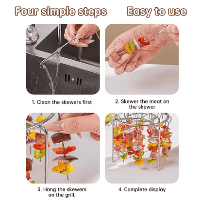 🥩Vertical barbecue grill for grilling skewers.🍤