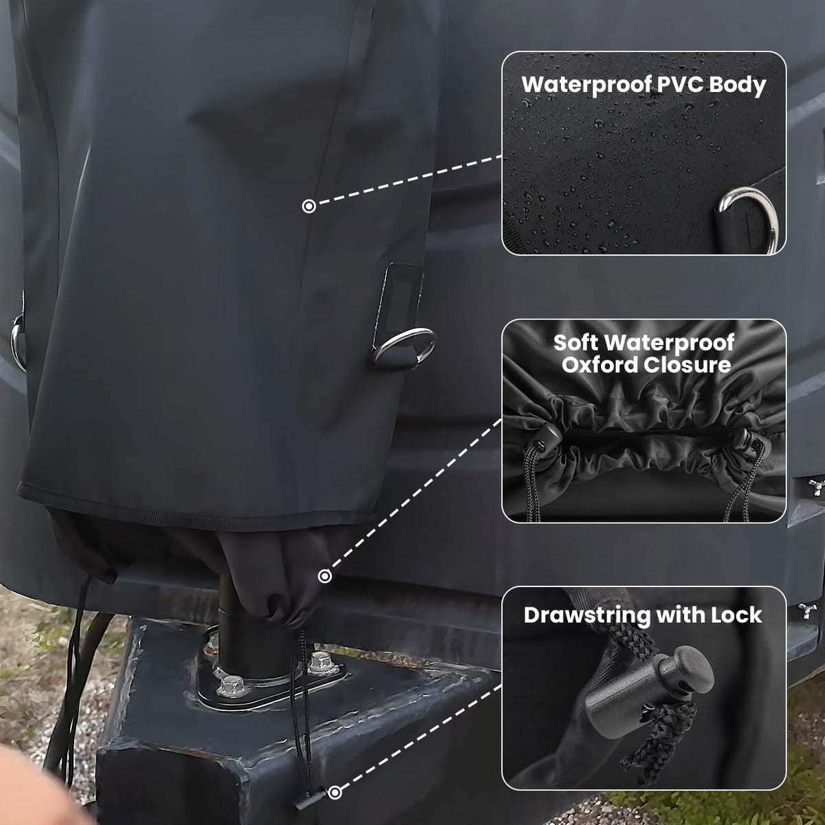 ❄️ Waterproof RV Electric Tongue Jack Cover – Keep Your Power Jack Dry All Winter