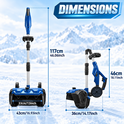❄️ Brushless Cordless Electric Snow Shovel with Wheels ⚡