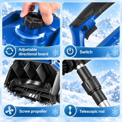 ❄️ Brushless Cordless Electric Snow Shovel with Wheels ⚡