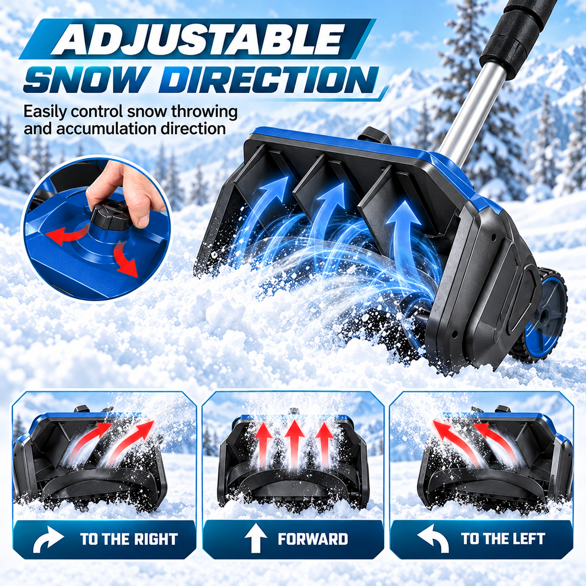 ❄️ Brushless Cordless Electric Snow Shovel with Wheels ⚡