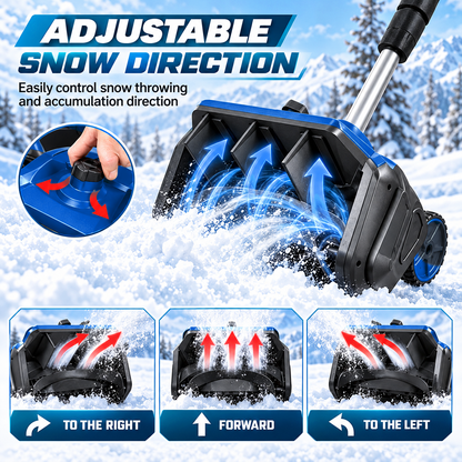 ❄️ Brushless Cordless Electric Snow Shovel with Wheels ⚡