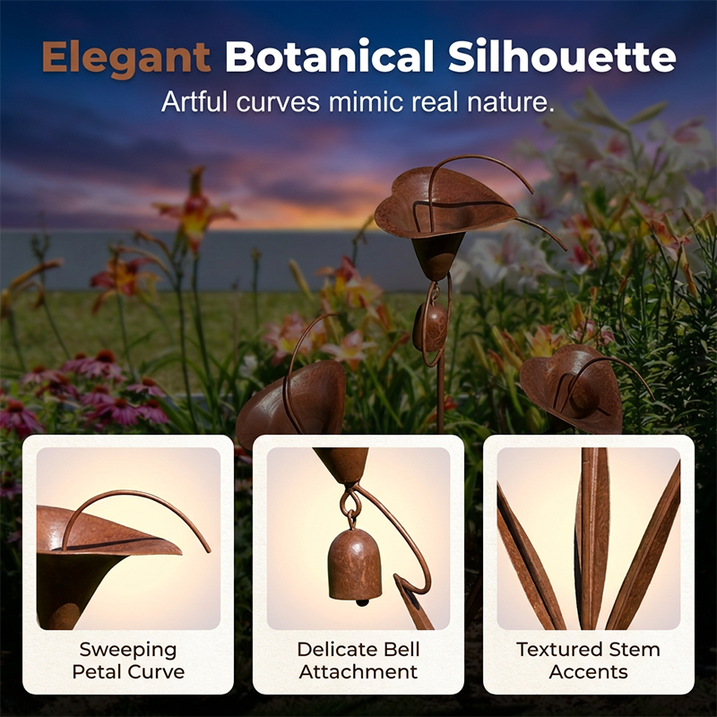 ⏳Limited-time 50% off⏰Calla Lily Garden Stake with Bell Chimes🌷🐦