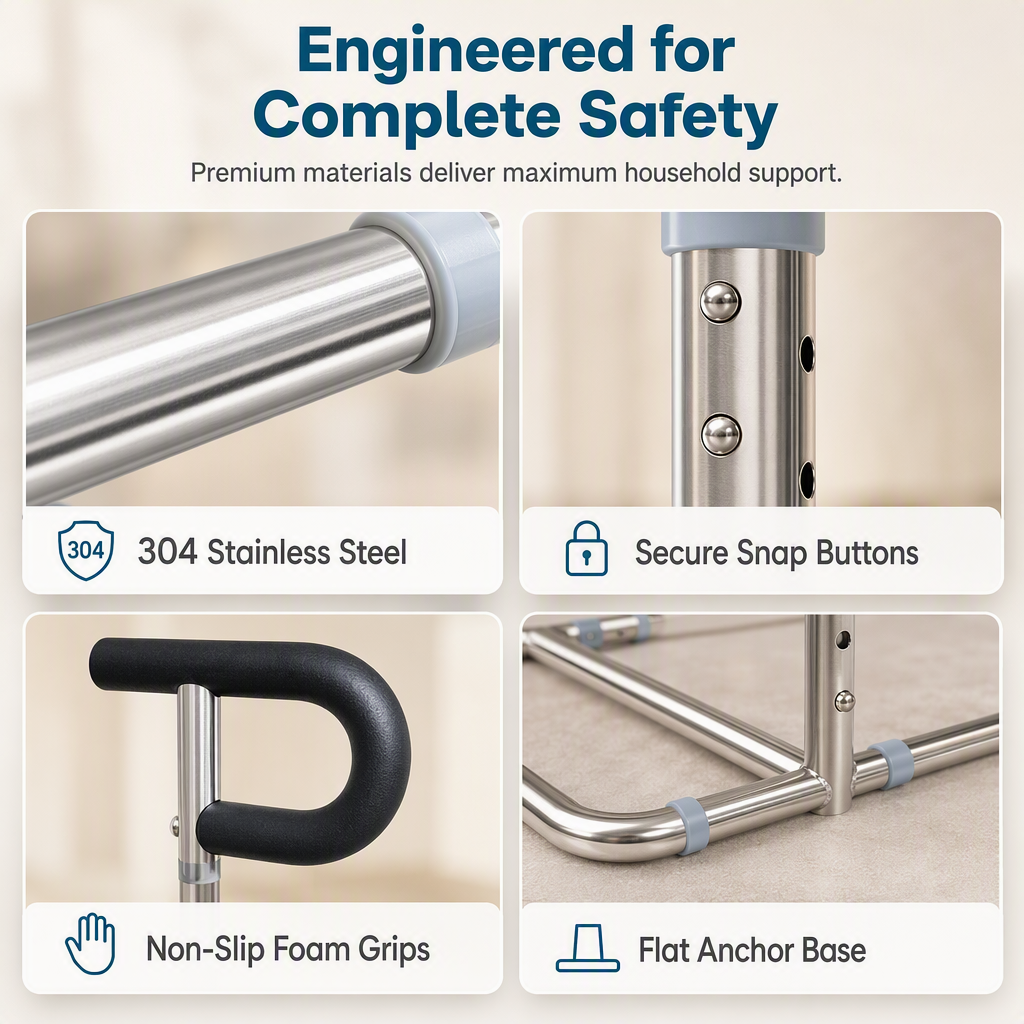 Sofa Stand Assist Rail for Seniors - Stainless Steel Standing Aid Grab Bar Mobility Aid